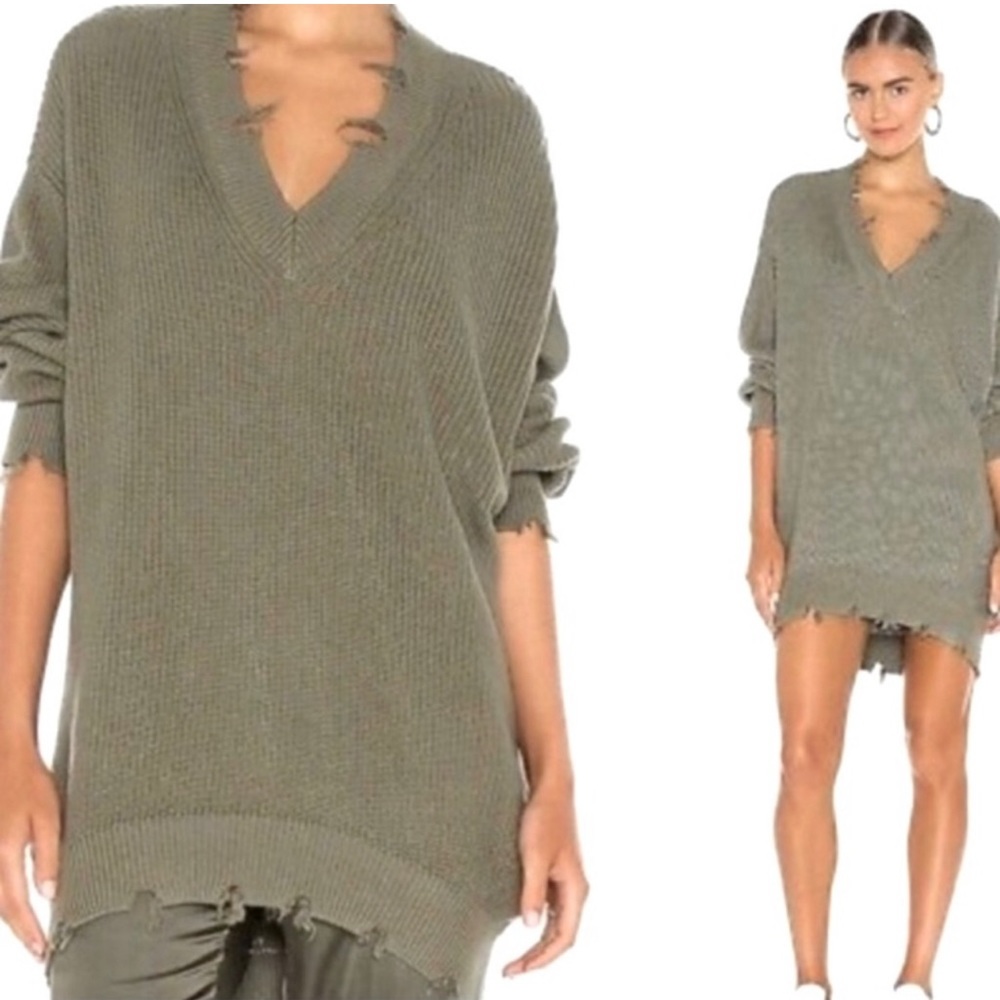 Distressed oversized sweater